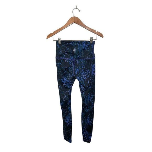 Lululemon Wunder Under Pant Full-On Luon Roll Down Floral Sport Backdrop Iris 2 - Picture 2 of 6